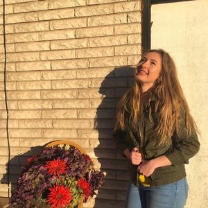 Solid twill green jacket